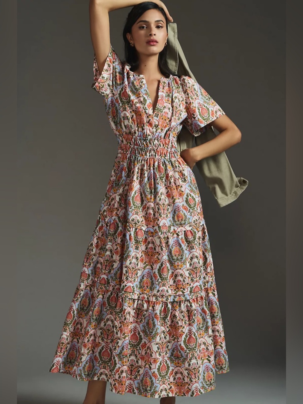Anthropologie Somerset printed cotton maxi dress. Medium